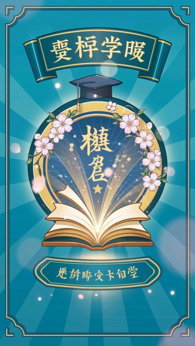 Dynamic educational badge design combining professional anime manga ...