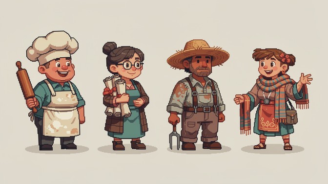 Free Pixel Town Characters Image - Pixel, Sprites, Retro | Download at ...