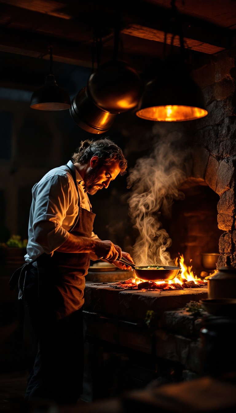 Free Firelit Culinary Craftsmanship Image - Hearth, Cooking, Firelight ...