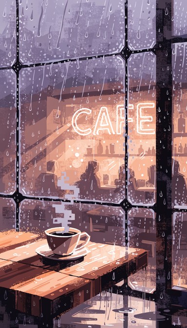 Free Rainy Cafe Comfort Image - Cafe, Coffee, Rain | Download at StockCake