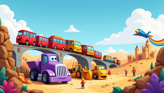 Free Happy Machine World Image - Train, Bulldozer, Crane | Download at ...