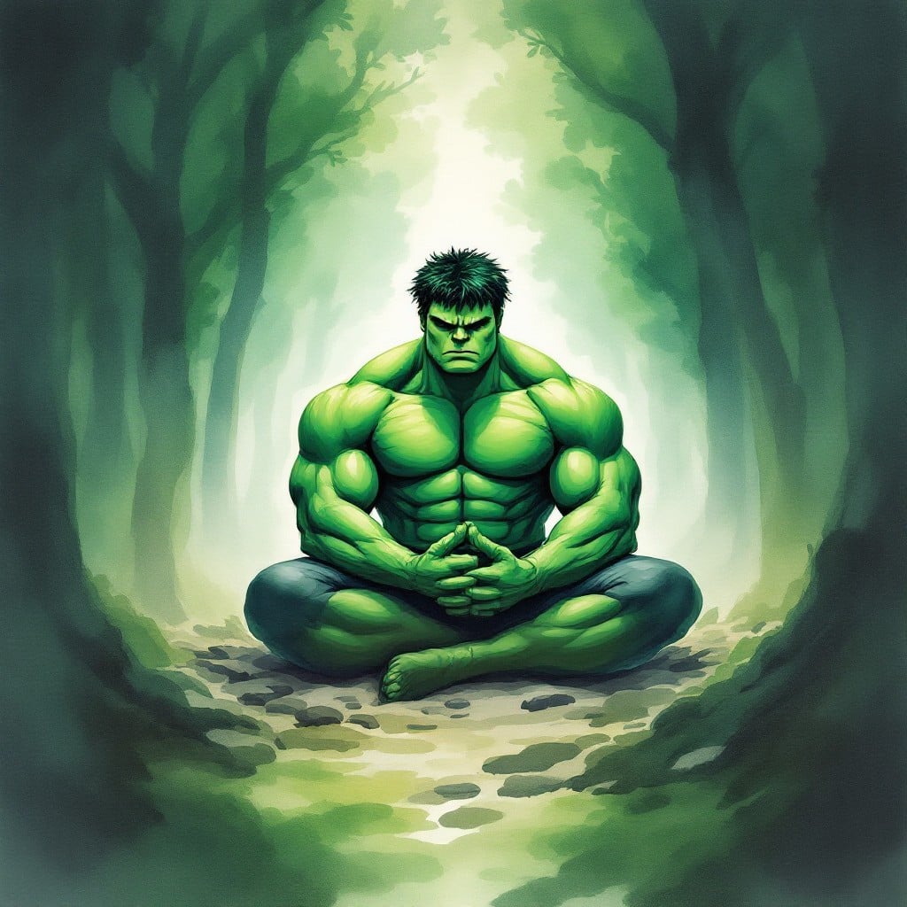 Free Meditating Green Giant Image - Meditation, Zen, Hulk
