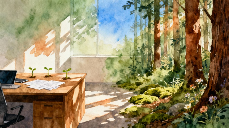 Free Nature Meets Work Photo - Woodland, Office, Watercolor | Download ...