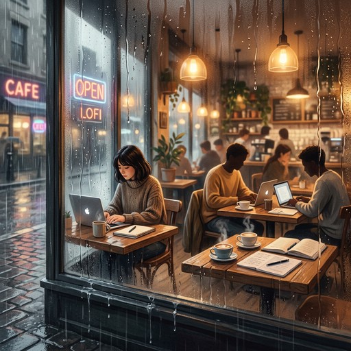 Free Rainy Cafe Ambiance Image - Cafe, Rain, Window | Download at StockCake