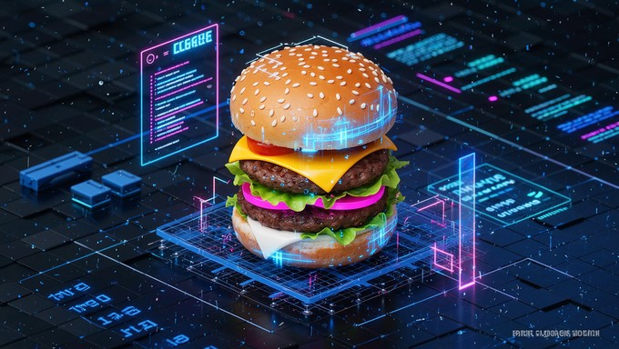 Free Digital Burger Matrix Image | Download at StockCake