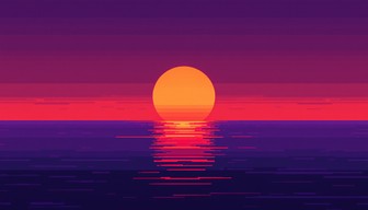 Free Pixelated Ocean Sunset Image - Sunset, Pixel, Ocean | Download at ...