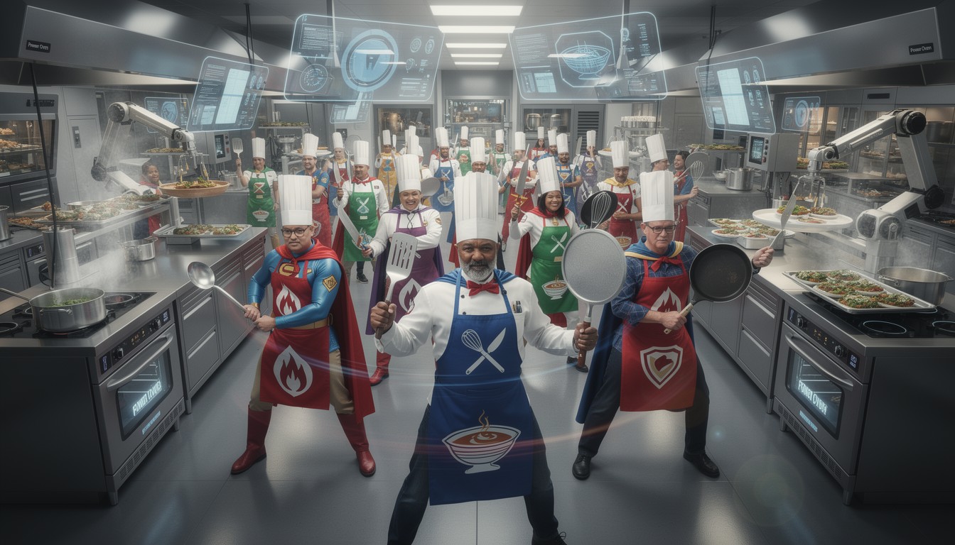 Free Culinary Heroes Unite Image - Superhero, Chef, Kitchen | Download ...