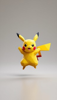 Download Yellow Pikachu Jumping Image - Pikachu, Pokemon, 3d | StockCake