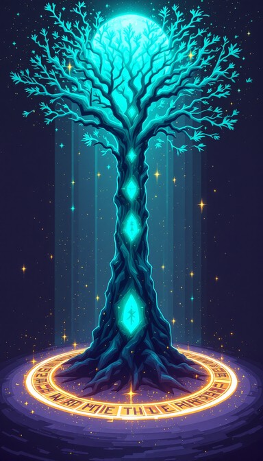 Ac Rune On Tree Free Mystical World Tree Image - Tree, Runes, Magic | Download at StockCake