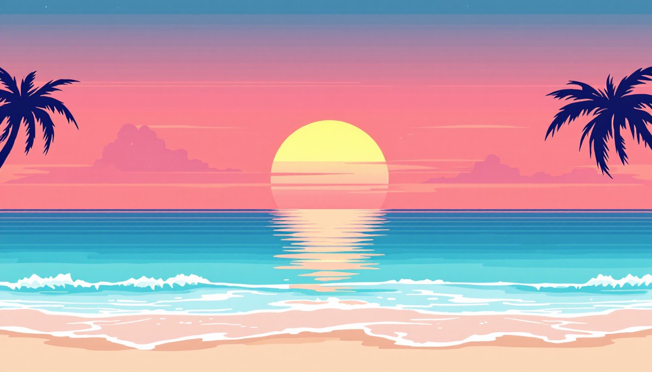 Free Pixel Paradise Sunset Image - Pixel, Sunset, Beach | Download at ...