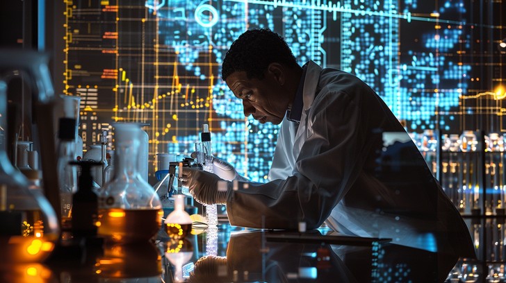 Scintist Explaining Free Scientist Analyzing Specimen Image - Science, Technology, Research ...