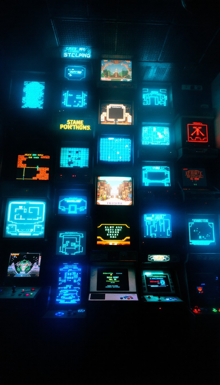 Free Glowing Arcade Wall Image - Arcade, Retro, Gaming | Download at ...