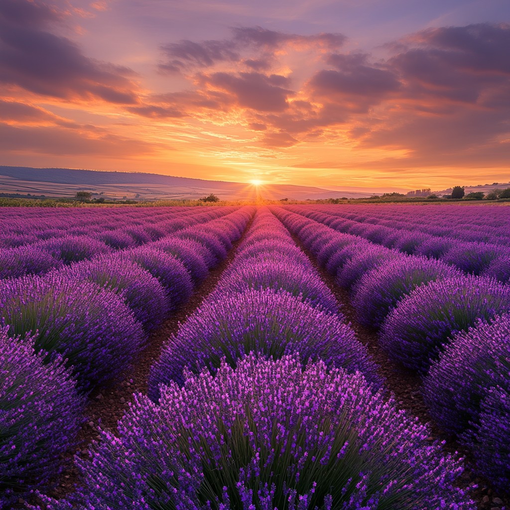 Free Lavender Sunset View Image - Sunset, Lavender, Landscape ...