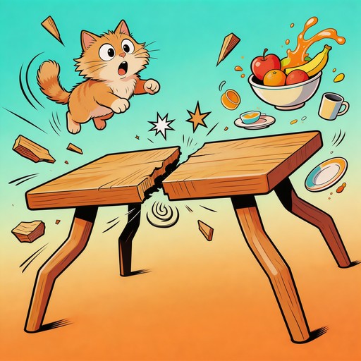 Free Table Breaking Chaos Image - Cartoon, Illustration, Table ...