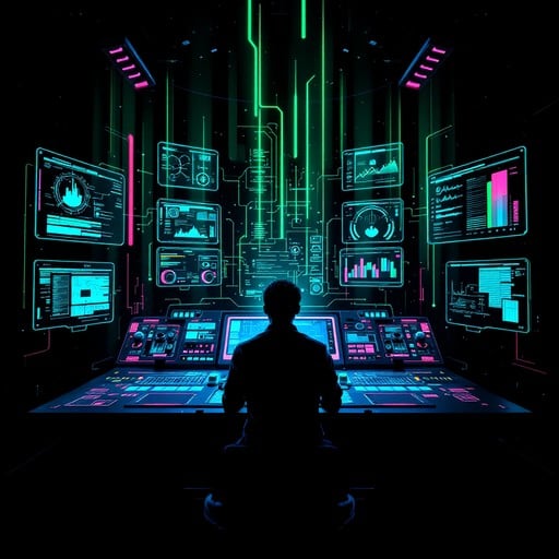 Free Cyberpunk Command Center Image - Cyberpunk, Holographic ...