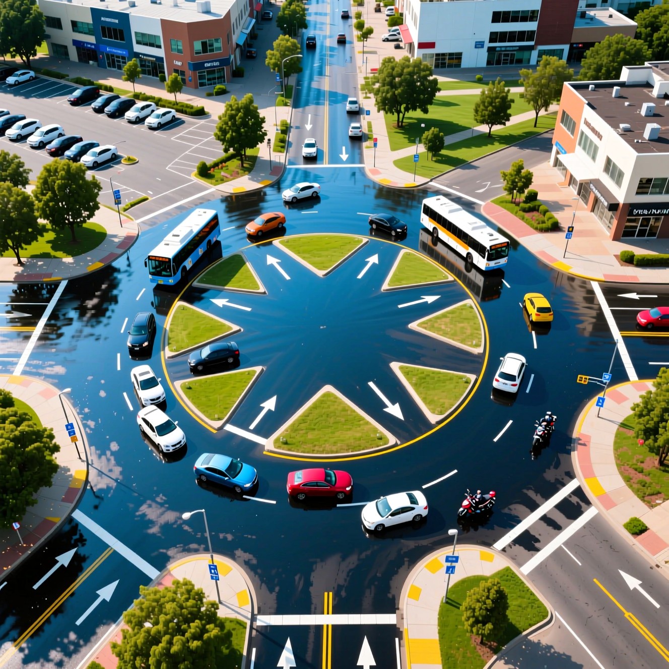 Download Blue Star Roundabout Image - Roundabout, Aerial, Intersection ...