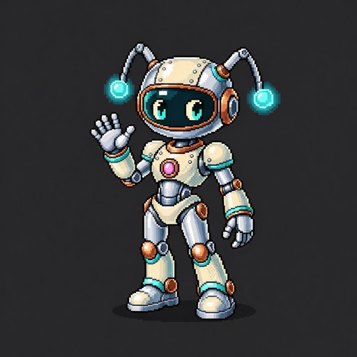 Download Waving Pixel Robot Stock Images for Free | StockCake
