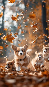Free Corgis Enjoying Autumn Image - Corgi, Autumn, Puppies | Download ...