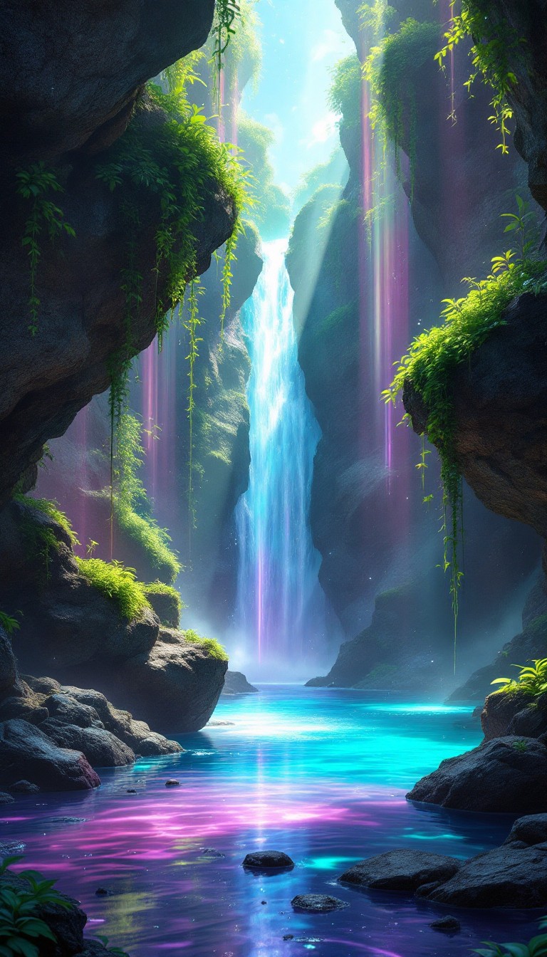 Free Magical Floating Waterfall Image - Waterfall, Magical, Fantasy ...