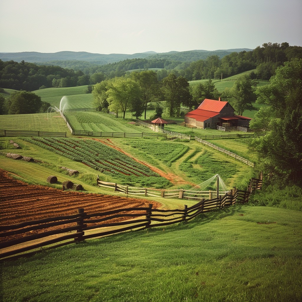 Farm Looking Free Idyllic Farm View Image - Farm, Hills, Barn | Download at StockCake