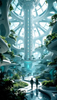 Free Futuristic Vertical Paradise Image - Space, Colony, Atrium ...