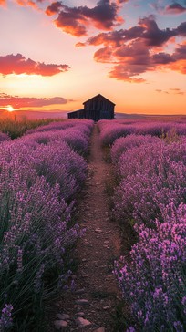 Free Lavender Field Sunset Image - Sunset, Lavender, Barn | Download at ...