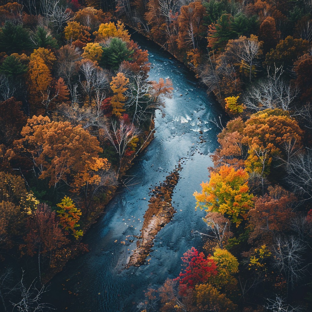 Free Autumn River Aerial Image - Autumn, River, Aerial | Download at ...