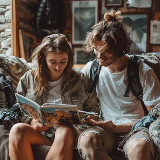 Rustic Backpacker Free Exploring Together Smiling Image - Backpackers, Cabin, Map ...
