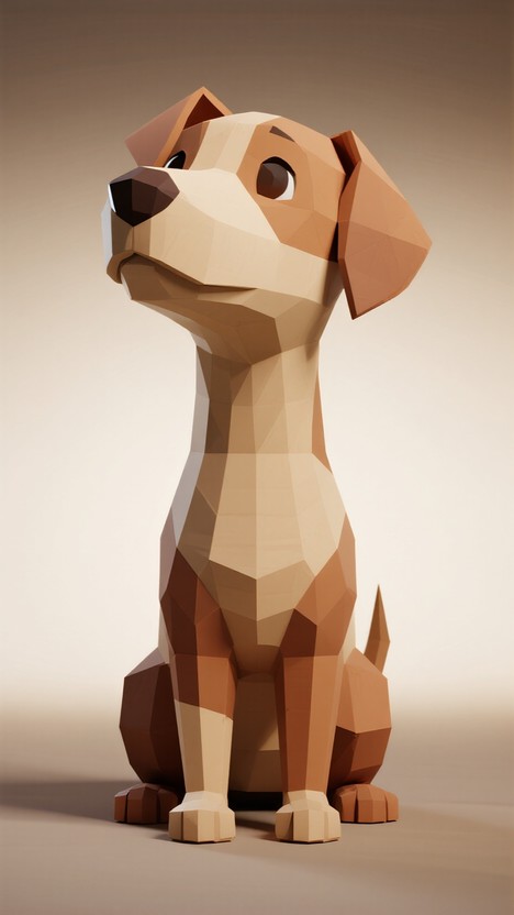 Free Geometric Playful Pup Image - Dog, 3d, Lowpoly | Download at StockCake