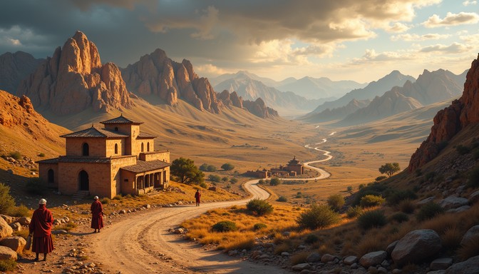 Free Ancient Mountain Passage Image - Mountains, Journey, Travelers ...