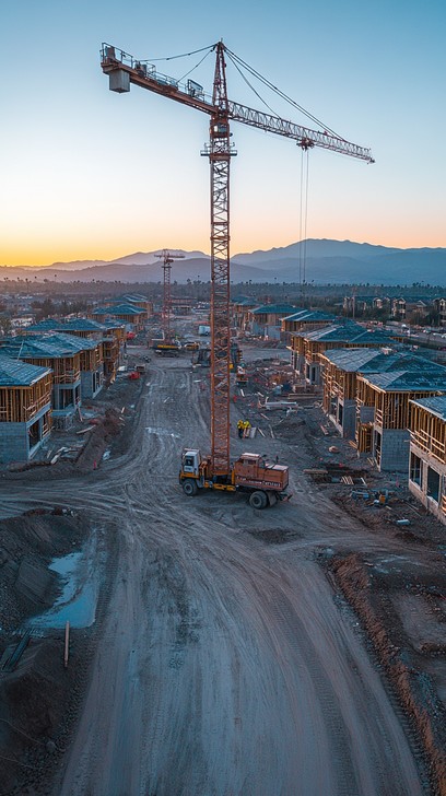 Building Completed Sunset Free Sunset Construction Progress Image - Construction, Sunset ...