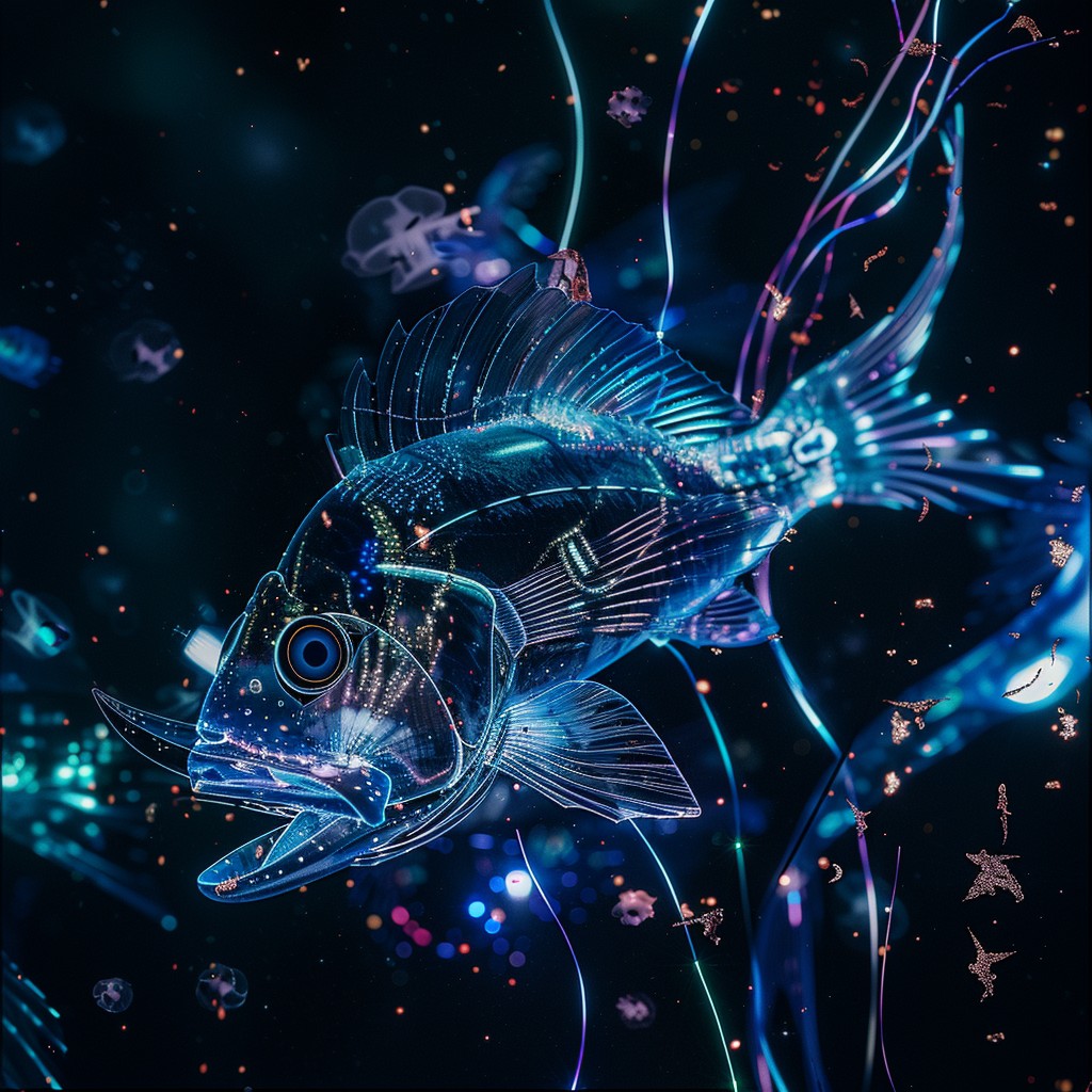 Fish Drawing Digital Free Luminous Digital Fish Image - Digital, Art, Fish | Download at ...