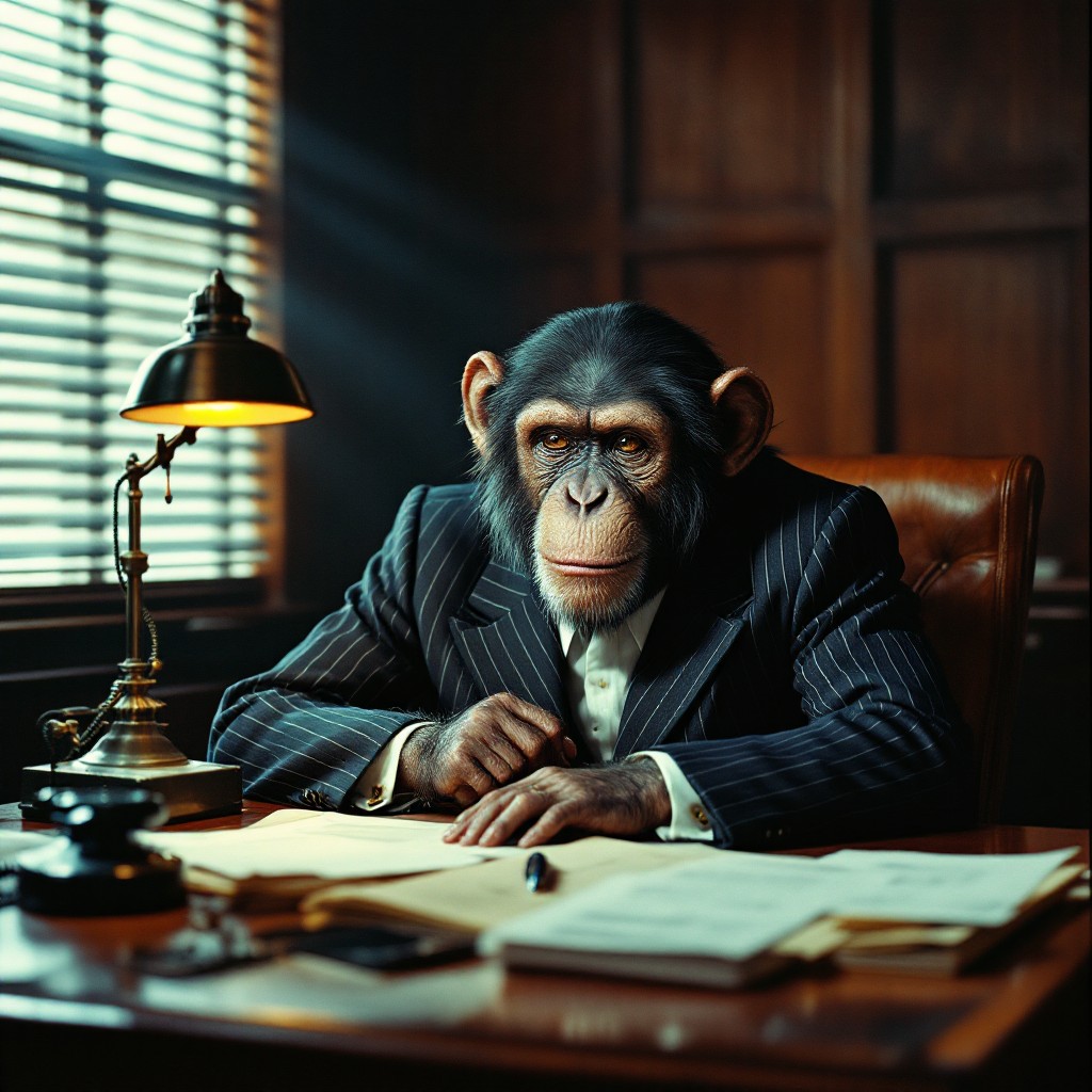 Free Executive Chimp Portrait Image - Chimpanzee, Executive, Vintage ...