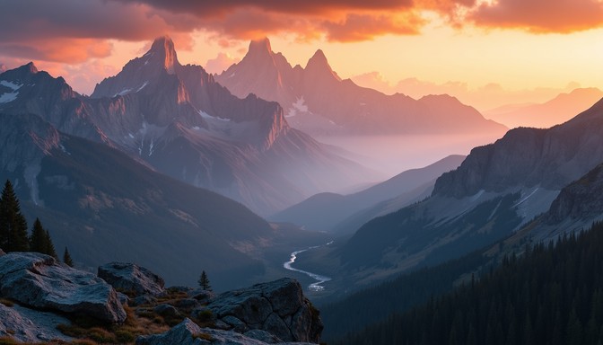 Free Majestic Mountain Sunset Image | Download at StockCake