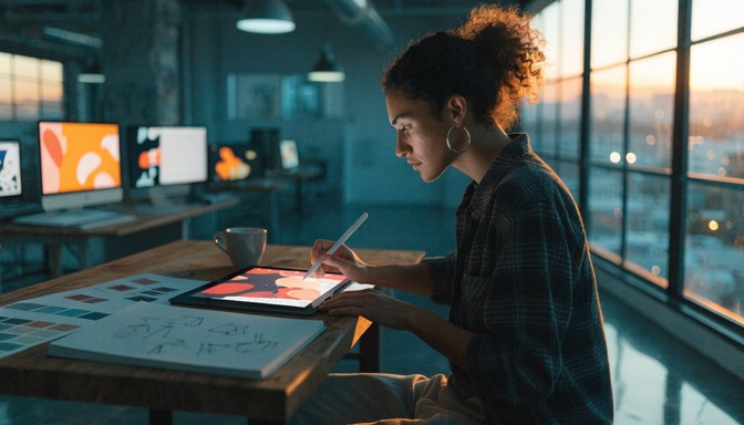 Free Creative Discovery Moment Image - Woman, Tablet, Workspace ...