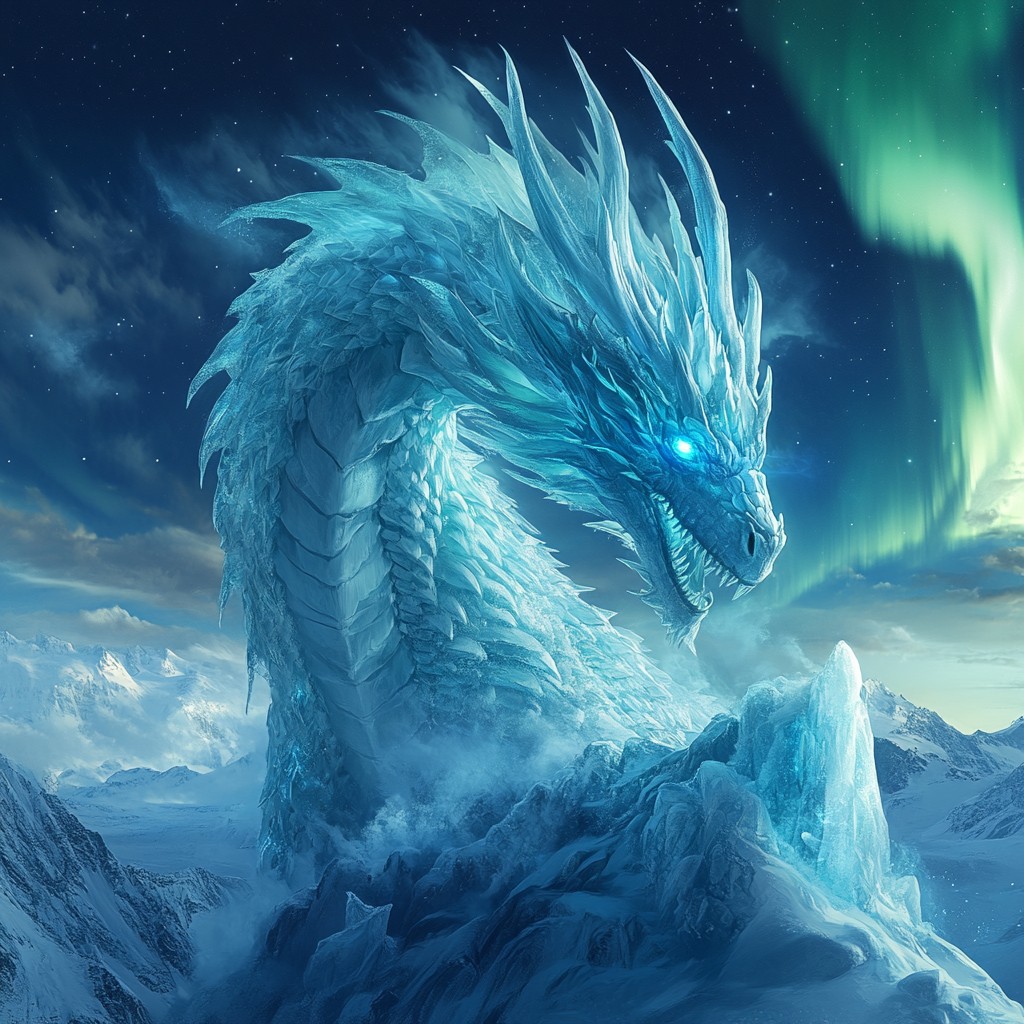 Free Majestic Ice Dragon Image - Dragon, Ice, Snow | Download at StockCake