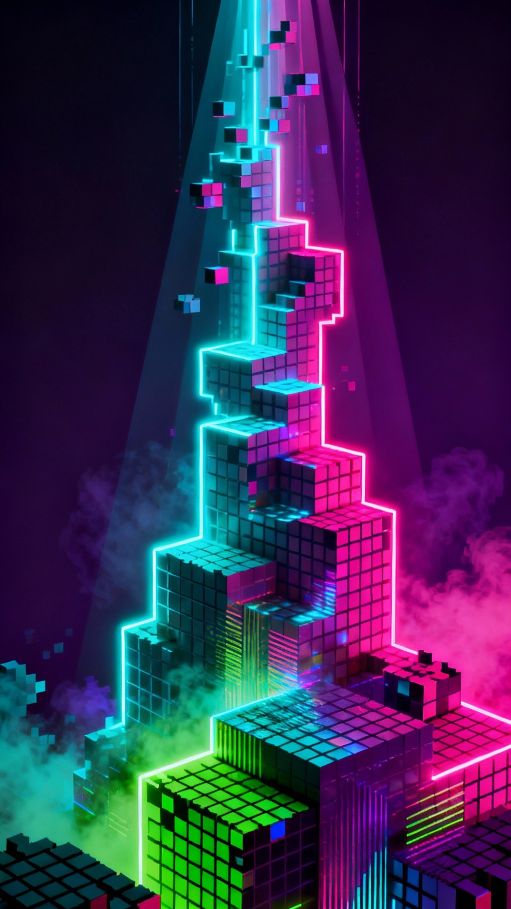 Free Neon Pixel Tower Image - Pixel, Neon, Cyberpunk | Download at ...