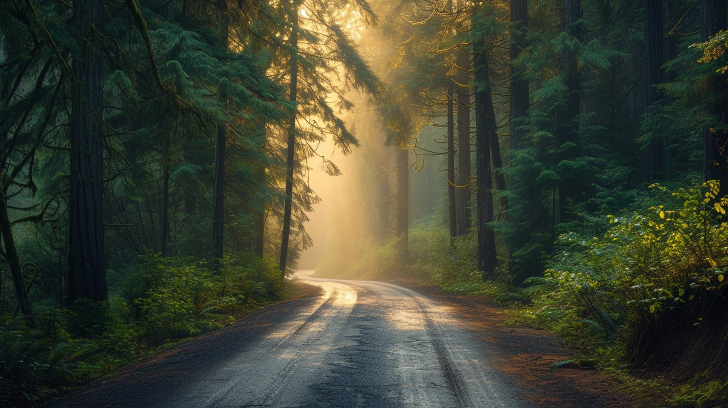 Free Misty Forest Road Image - Forest, Mist, Road | Download at StockCake