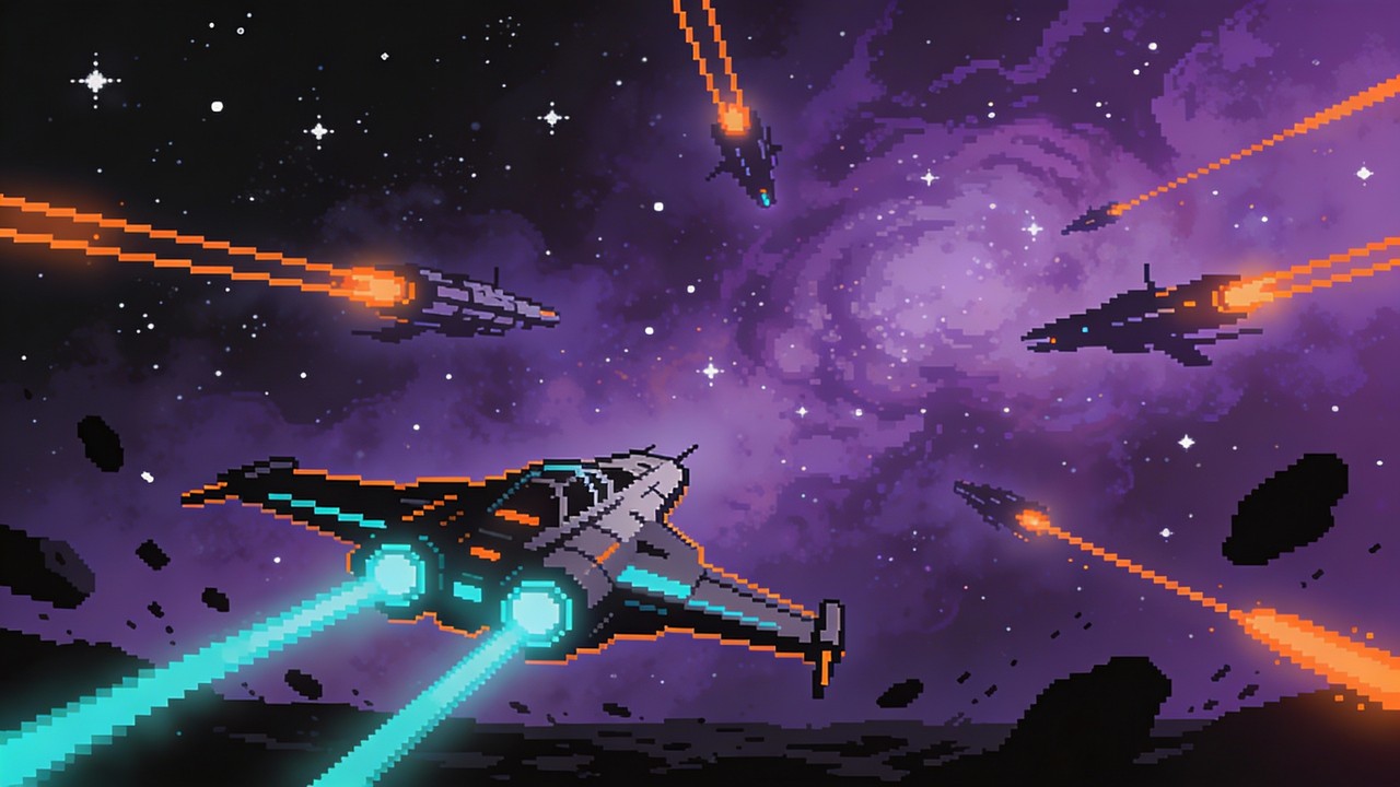 Free Pixel Starfighter Battle Image - Space, Combat, Pixel | Download ...