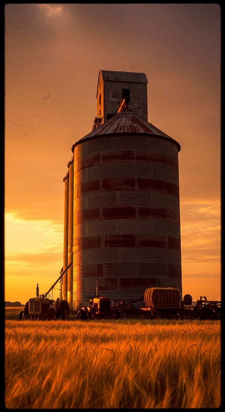 Free Golden Sunset Silo Photo - Silo, Sunset, Grain | Download at StockCake