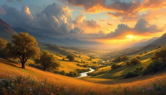 Free Golden Valley Sunset Image - Landscape, Valley, Sunset | Download ...