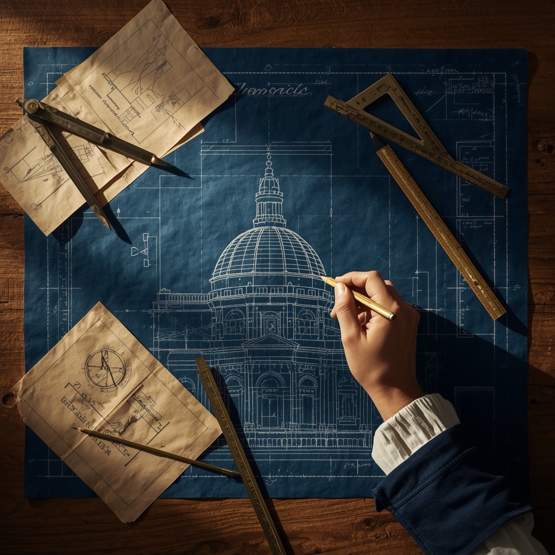Free Architectural Drafting Mastery Image - Blueprint, Cathedral, Dome ...