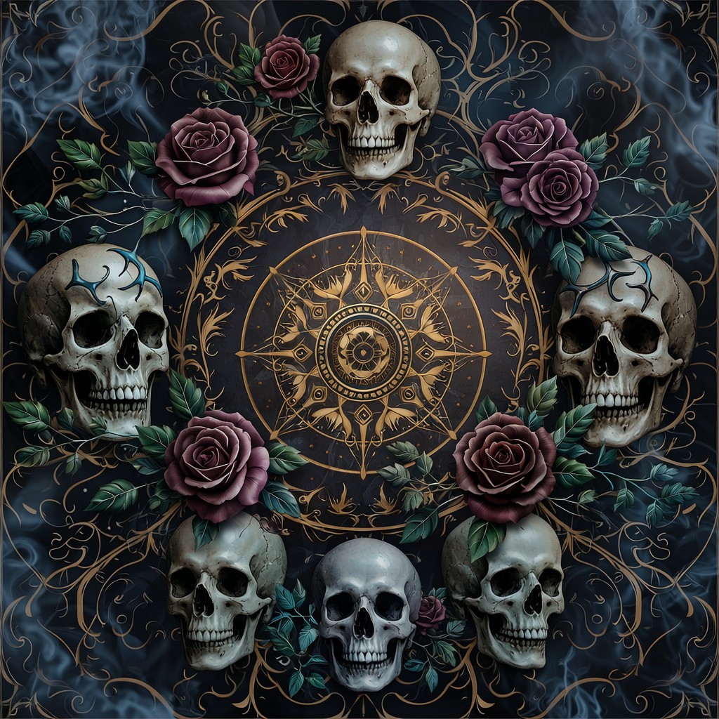 Free Gothic Skull Pattern Image - Gothic, Skulls, Roses | Download at ...