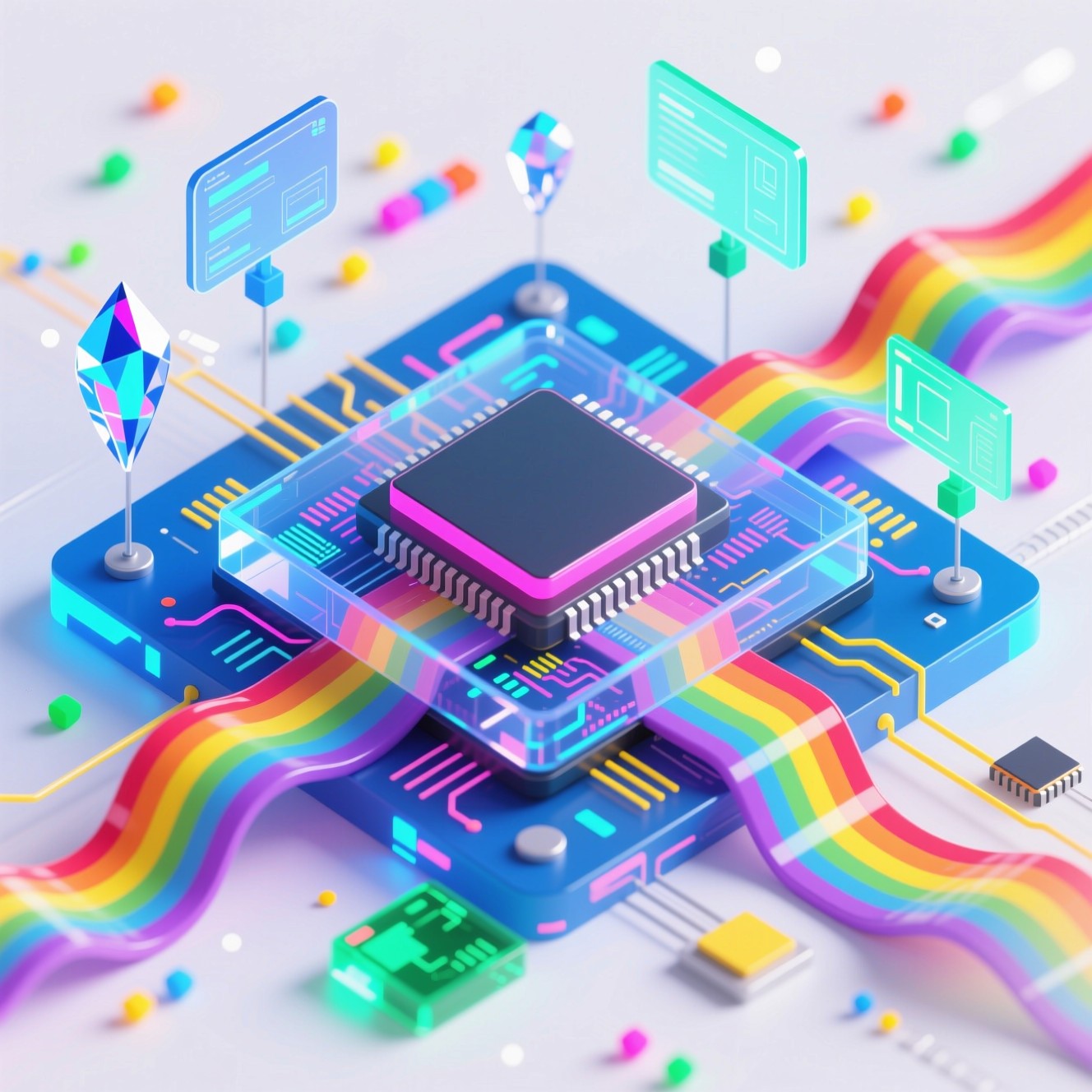 Free Rainbow Tech Innovation Photo - Processor, Technology, Circuit ...