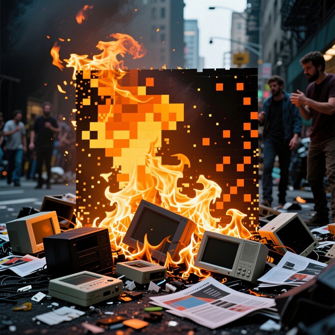 Free Pixel Fire Burns Image - Pixel, Fire, Digital | Download at StockCake