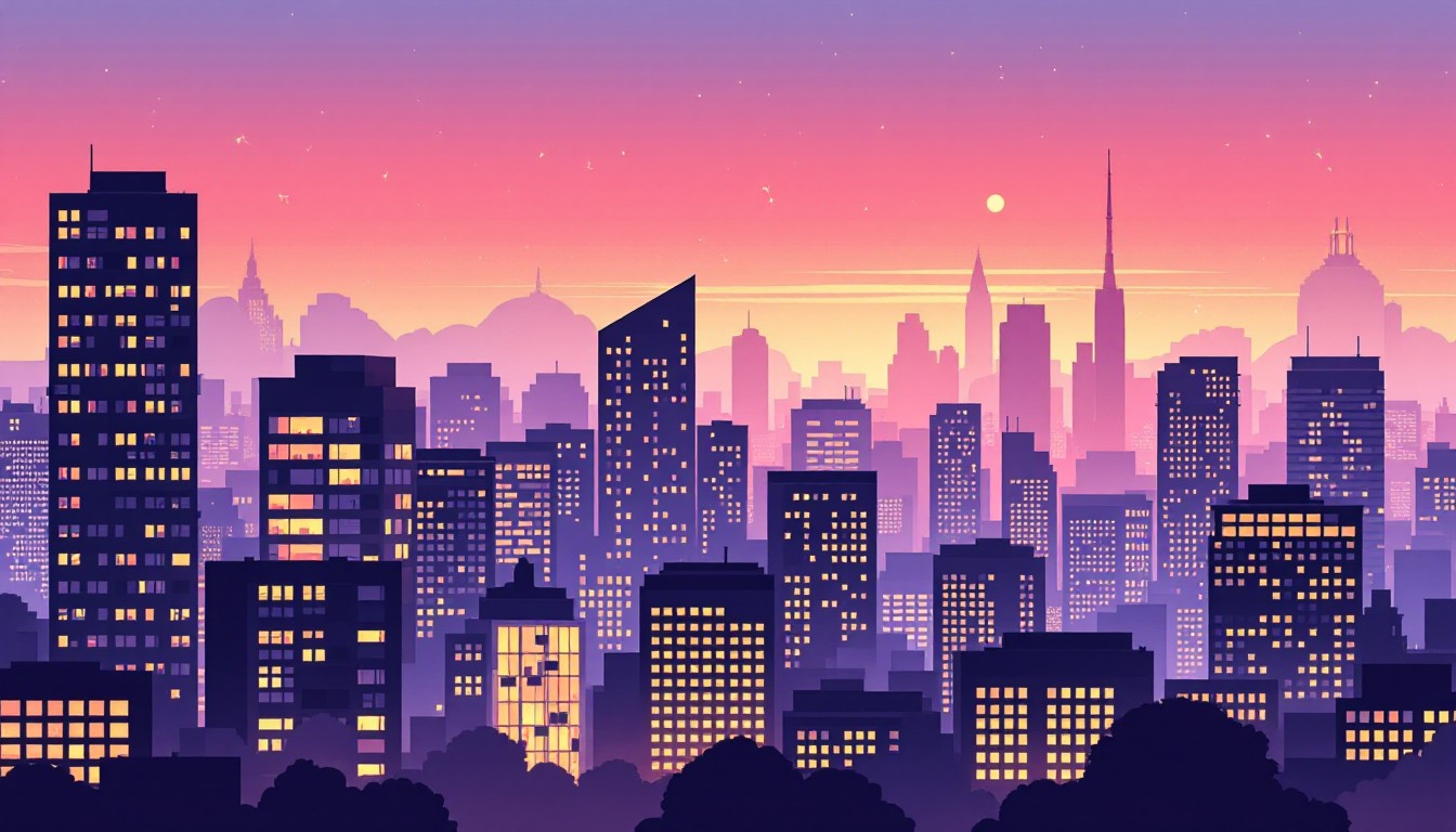 Free Urban Twilight Dreams Photo - Cityscape, Skyline, Illustration ...