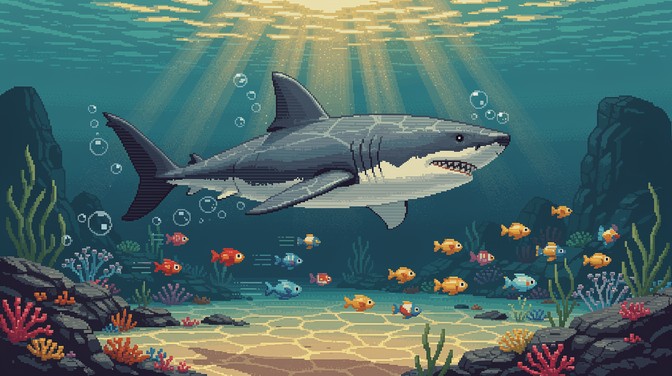 Free Pixel Shark Animation Image - Shark, Pixel, Animation | Download ...