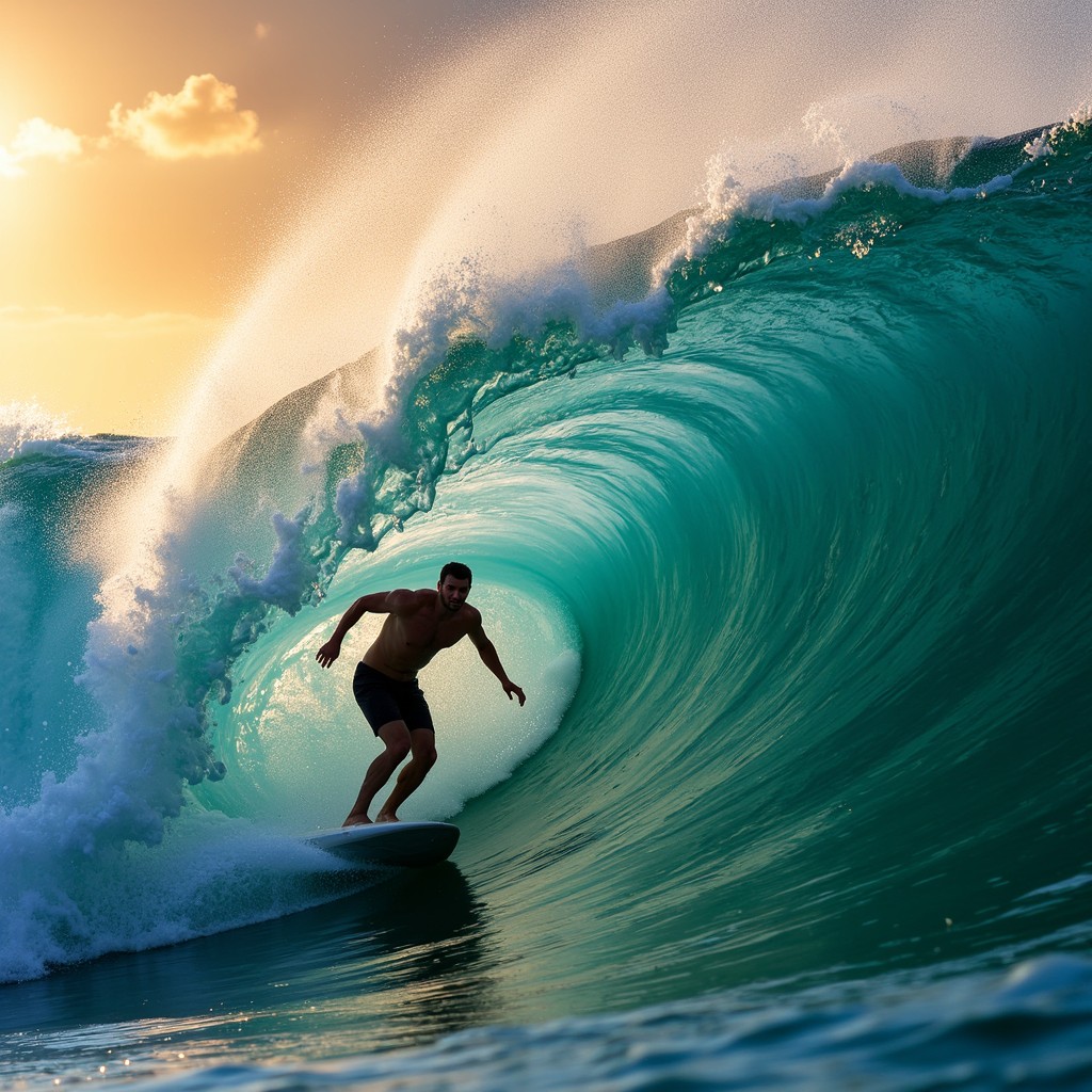 Wave Free Ridesrs Free Epic Wave Rider Image - Surfing, Wave, Barrel | Download at StockCake