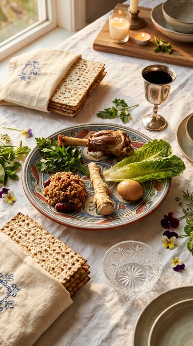 Passover Library Display Free Passover Celebration Table Image - Passover, Seder, Matzah ...