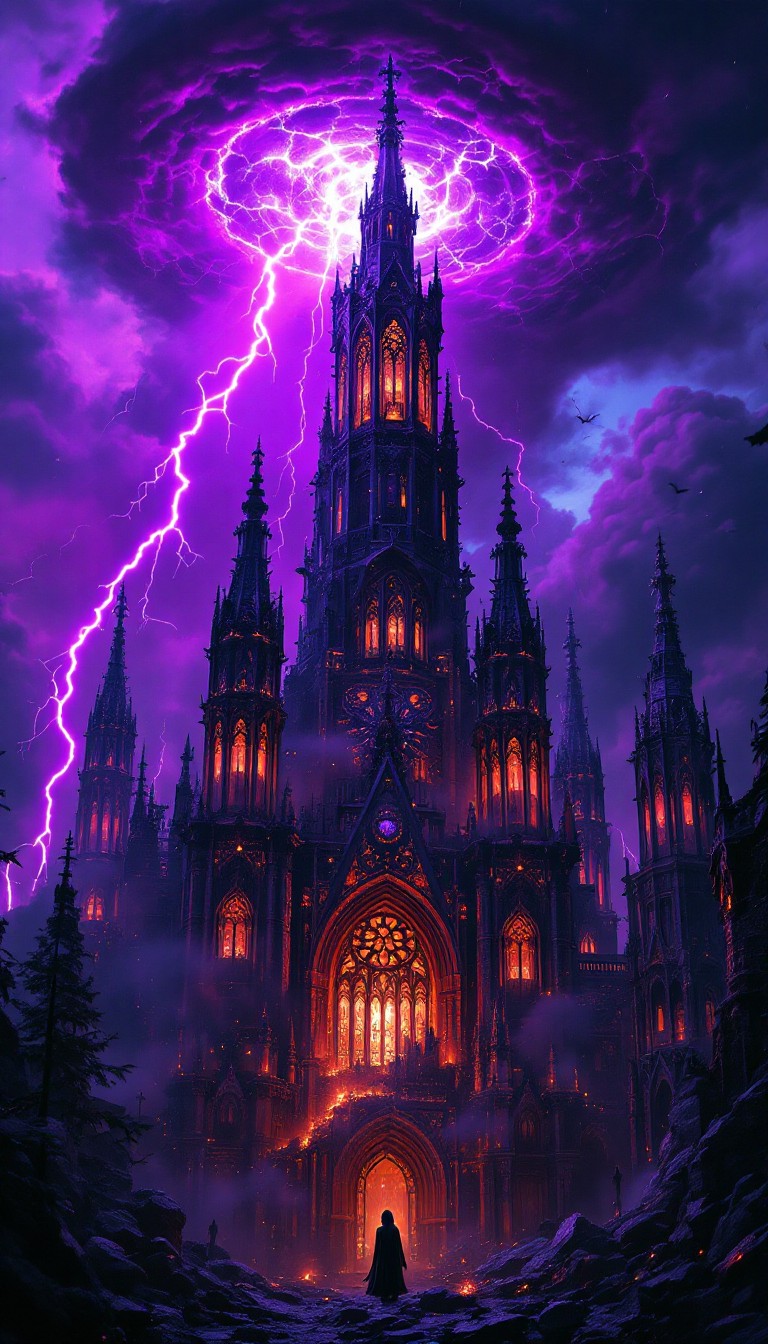 Free Stormy Gothic Cathedral Image - Gothic, Cathedral, Lightning ...